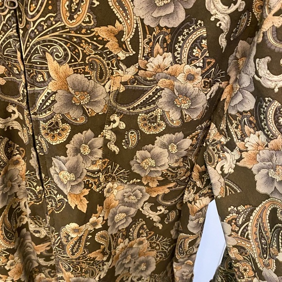 Vintage Sag Harbor Floral Paisley Full Zip Shacket Shirt Jacket LS 18 - Picture 6 of 7